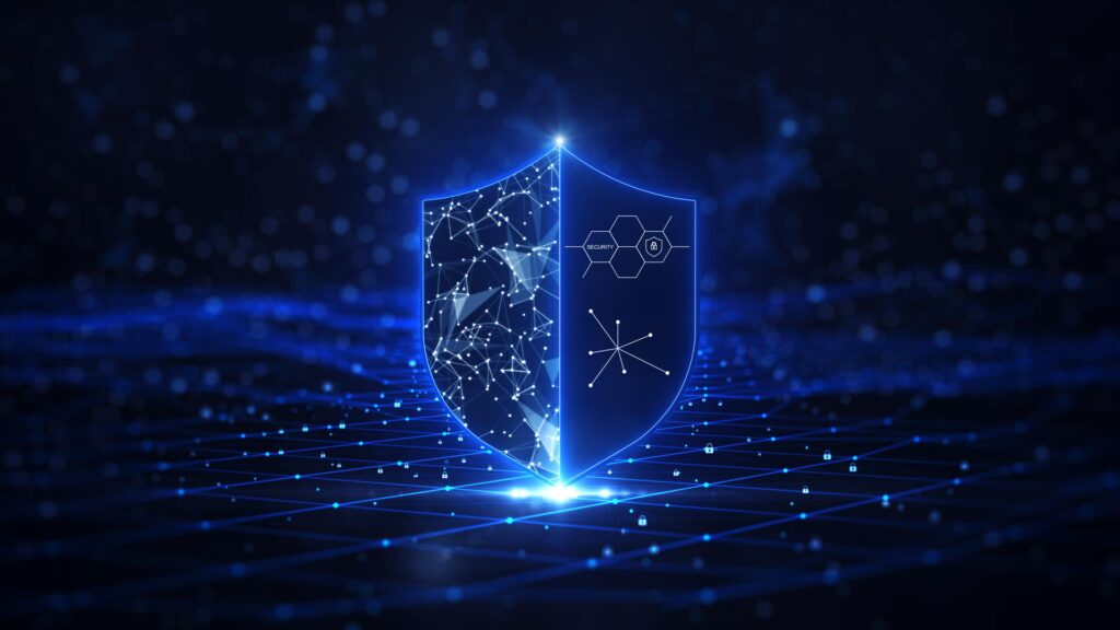 Die Hintergründe des Cyber-Datenschutzes und der Technologie. Technologiekonzept Sicherheit Datenschutz Business Internet-Netzwerk.